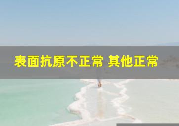 表面抗原不正常 其他正常